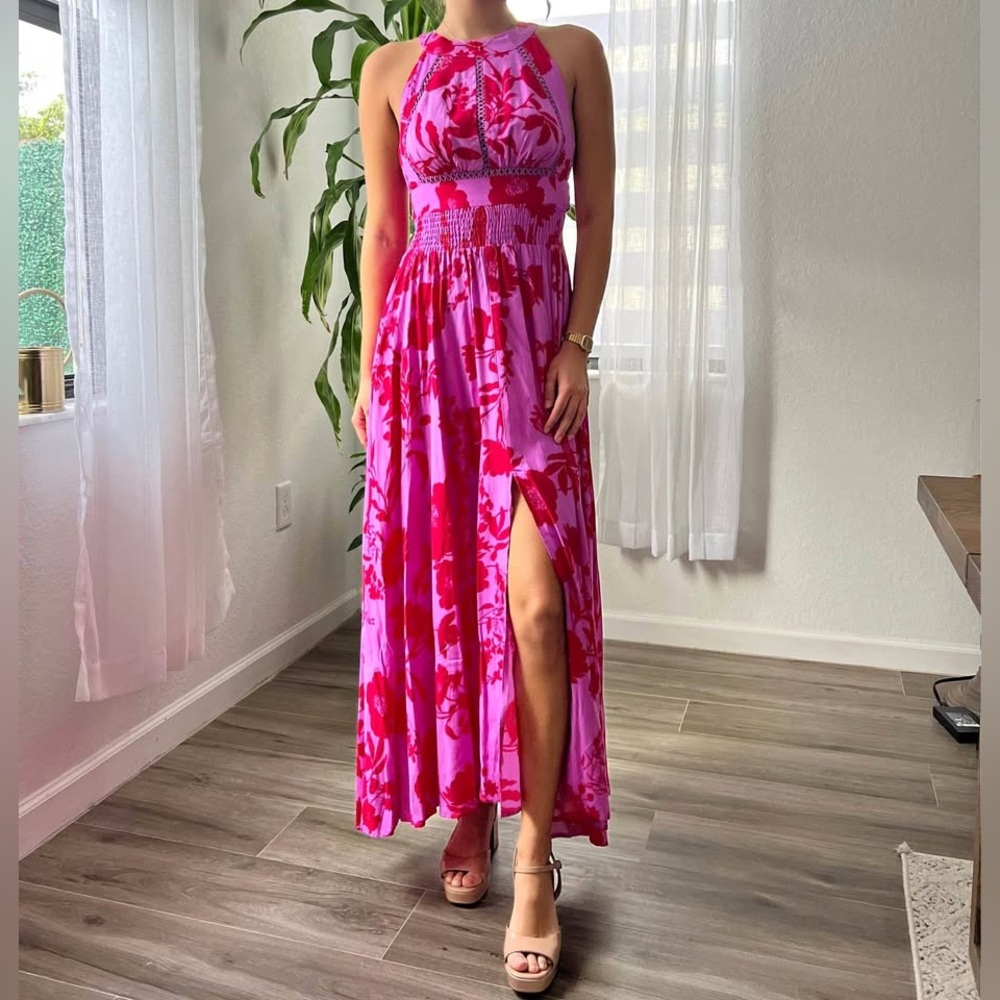 Floral Pink Maxi Dress